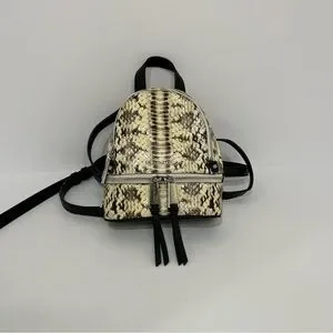 Michael Kors Rhea Mini Snake Embossed Leather Backpack Michael Kors Beige/Brown Python Embossed Leather Small Rhea  main image 4